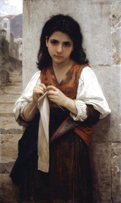 Knitter by William Adolphe Bouguereau